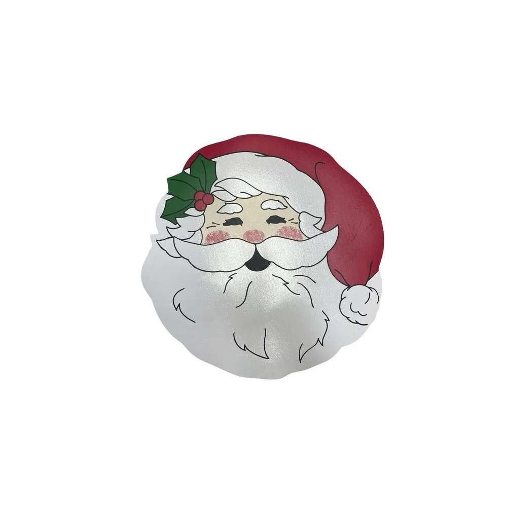Vintage Christmas Santa Face Jolly Set Of 6 Vinyl Placemats Nostalgic Y2K Decor